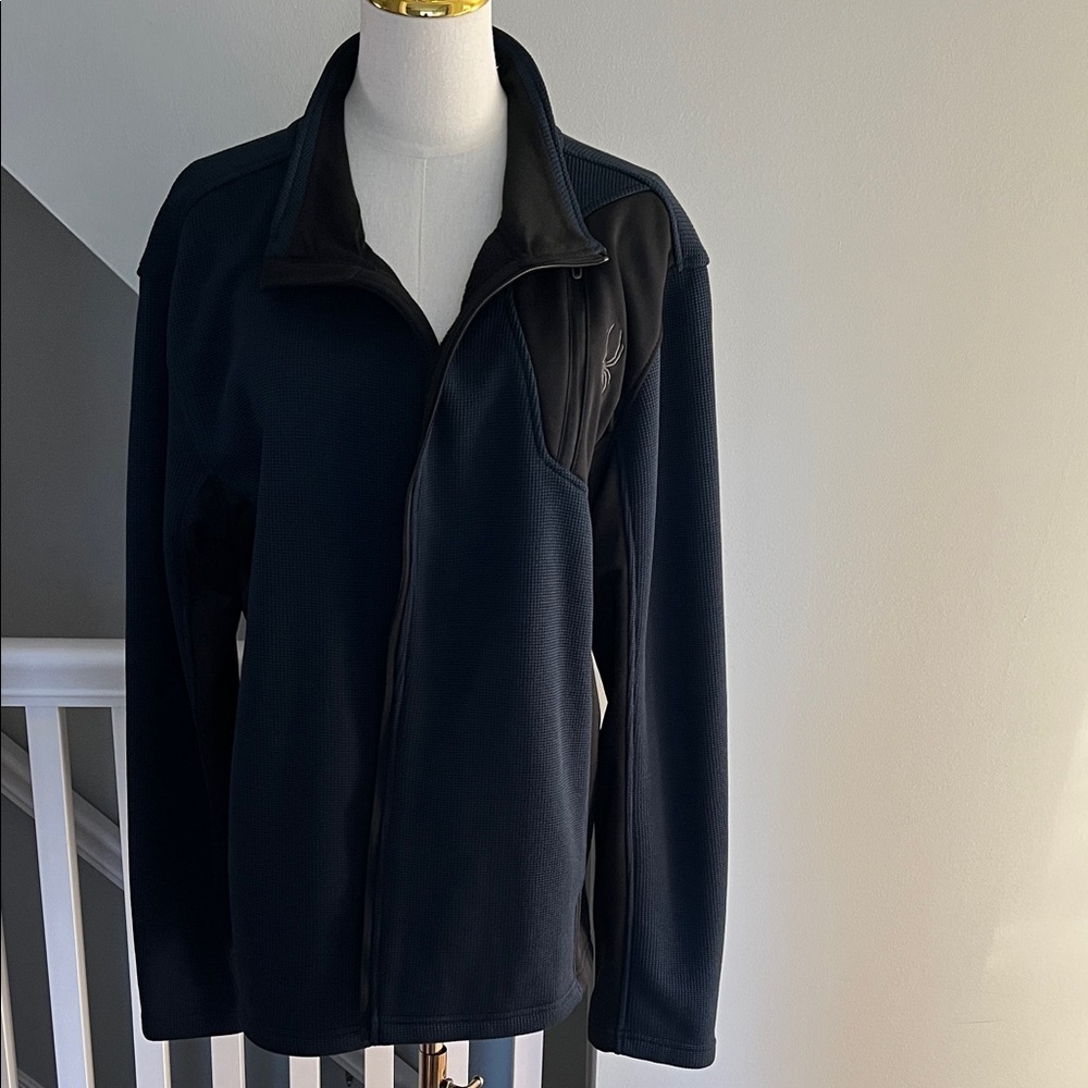 Spyder Women's Black Jacket with Subtle Gray Logo